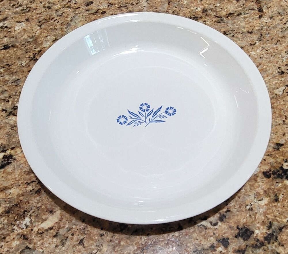 Corning Ware Pie Plate 9" P-309 Blue Cornflower Made In USA ~ Vintage